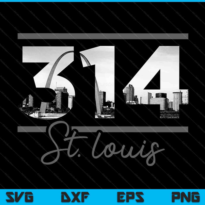 St Louis 314 Area Code Skyline Missouri Vintage SVG PNG Files st-louis-314-area-code-skyline-missouri-vintage-svg-png-files