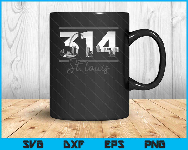 St. Louis 314 Area Code Skyline Missouri Vintage SVG PNG Cutting Printable Files