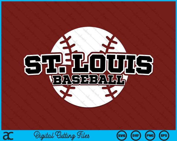 St. Louis honkbal blok lettertype SVG PNG digitale snijbestanden