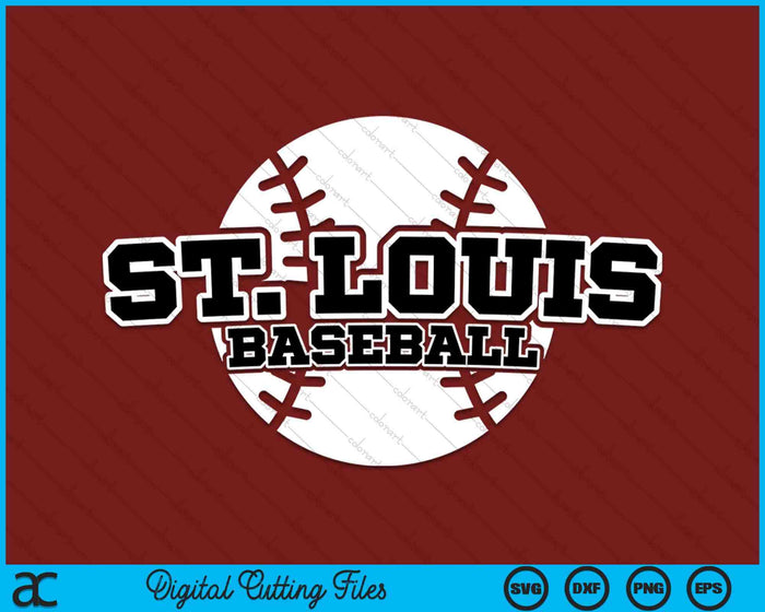 St. Louis honkbal blok lettertype SVG PNG digitale snijbestanden
