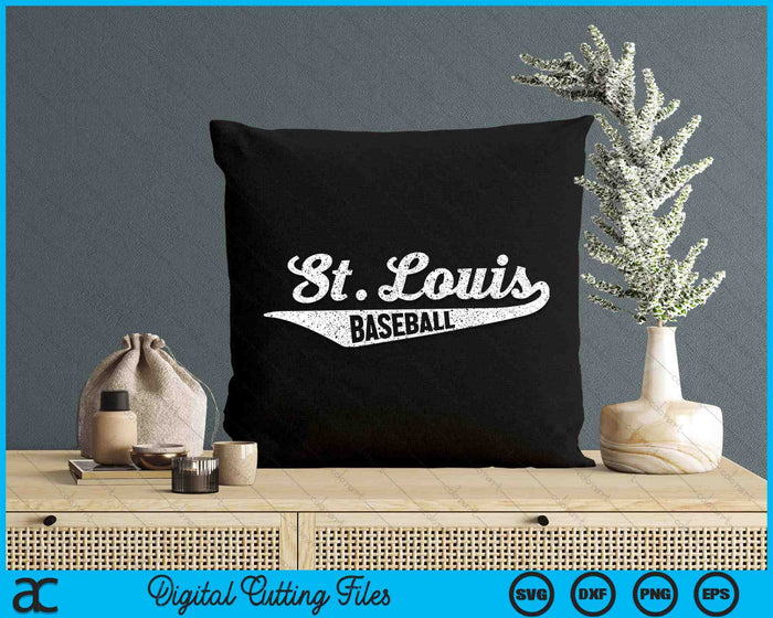 St. Louis honkbal script Vintage noodlijdende SVG PNG digitale snijbestanden 