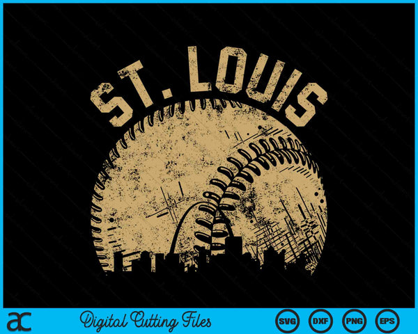 St. Louis Baseball Skyline Player Coach Fan SVG PNG Digital Printable Files