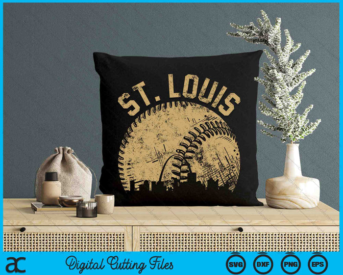 St. Louis Baseball Skyline Player Coach Fan SVG PNG Digital Printable Files