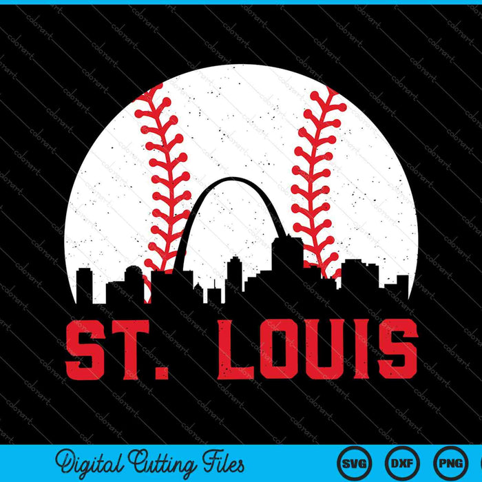 St. Louis Cityscape Vintage Baseball City Men Women Kids SVG PNG Cutting Printable Files