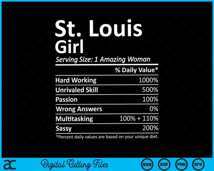 St. Louis Girl MO Missouri Funny City Home Roots SVG PNG Cortar archivos imprimibles