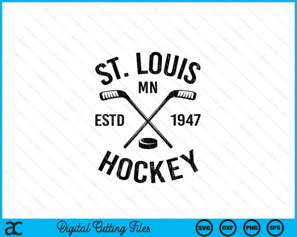 St. Louis Minnesota Ice Hockey Sticks Vintage Gift SVG PNG Digital Cutting Files