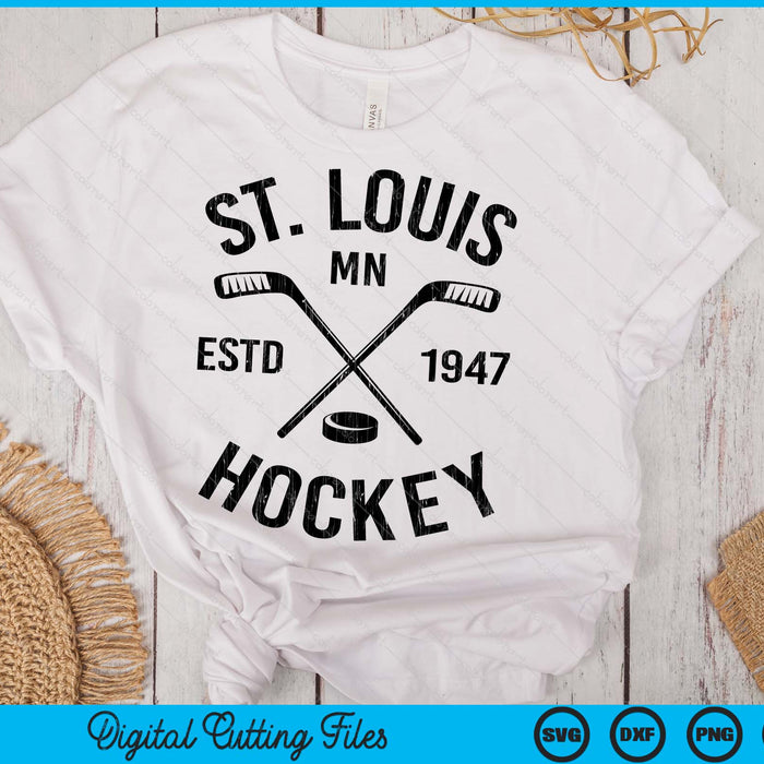 St. Louis Minnesota Ice Hockey Sticks Vintage Gift SVG PNG Digital Cutting Files