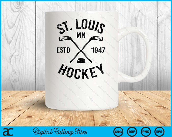 St. Louis Minnesota Ice Hockey Sticks Vintage Gift SVG PNG Digital Cutting Files