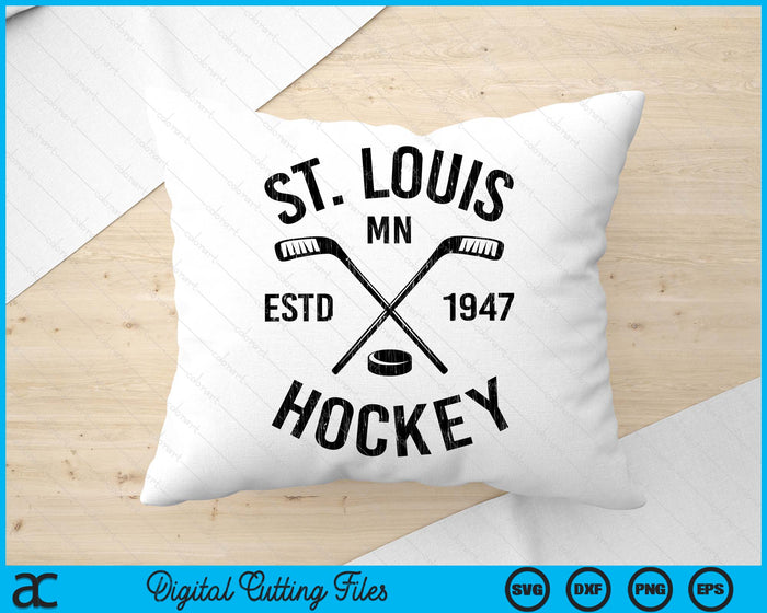 St. Louis Minnesota Ice Hockey Sticks Vintage Gift SVG PNG Digital Cutting Files