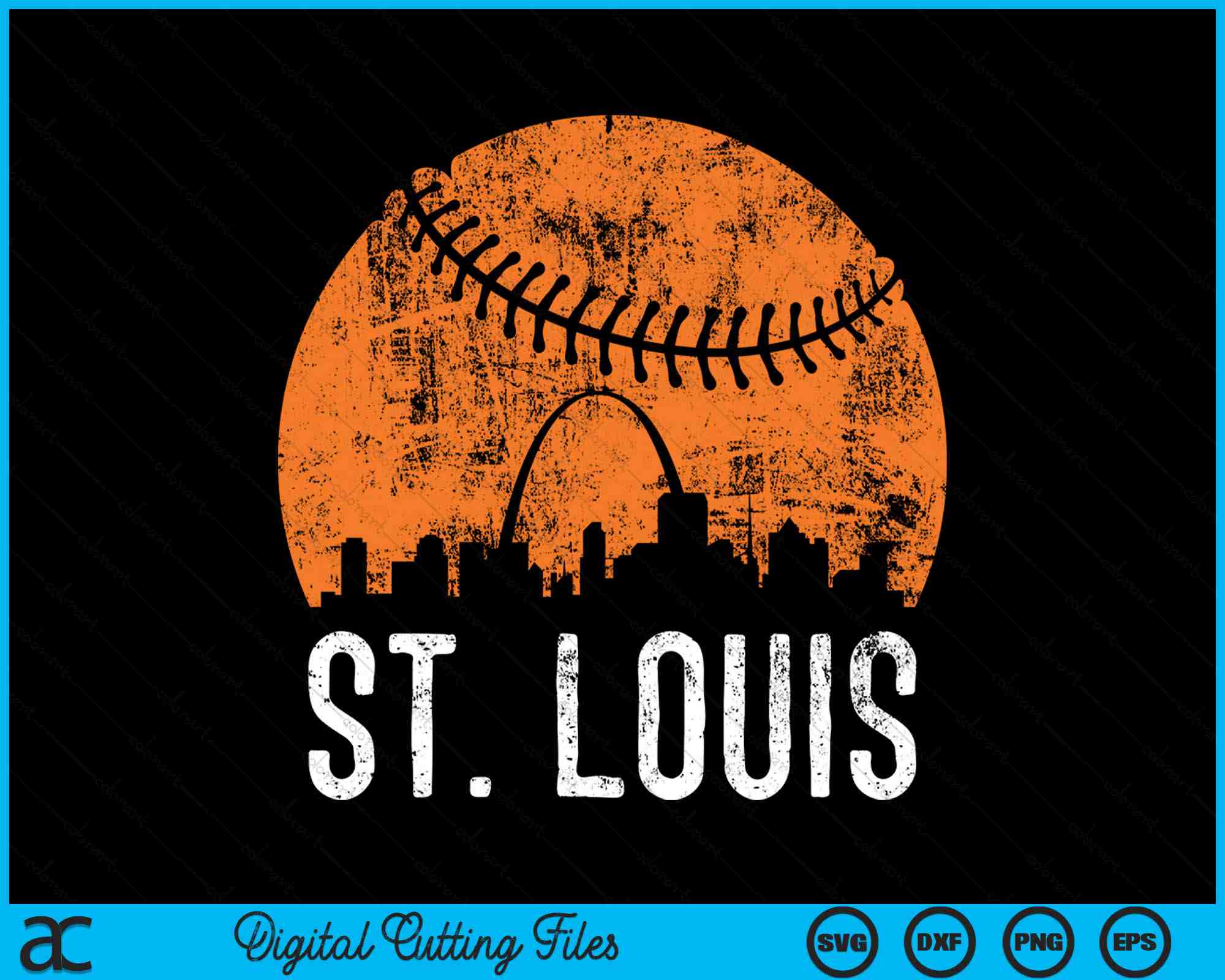 St. Louis Skyline St. Louis Baseball SVG PNG Printable Cutting Files ...