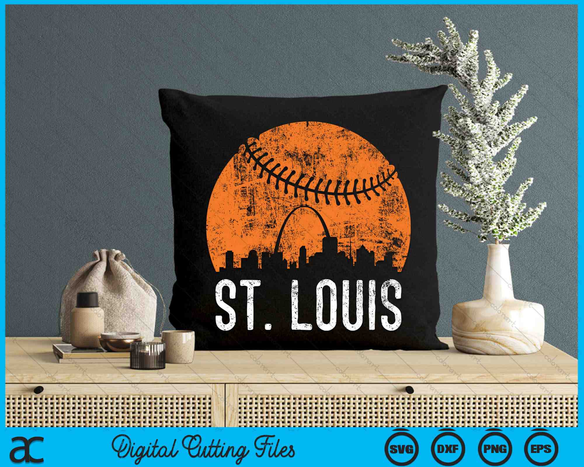 St. Louis Skyline St. Louis Baseball SVG PNG Printable Cutting Files ...