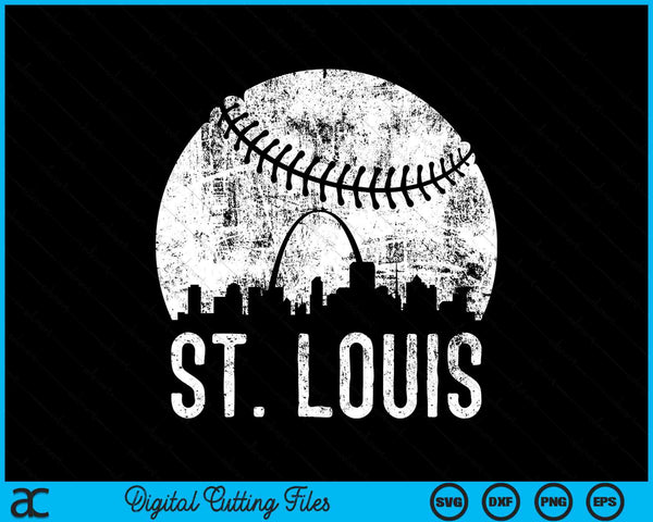 St. Louis Skyline Vintage St. Louis Baseball SVG PNG Digital Cutting Files