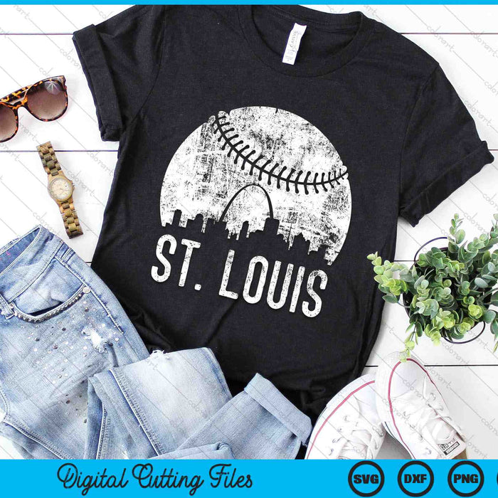 St. Louis Skyline Vintage St. Louis Baseball SVG PNG Digital Cutting Files