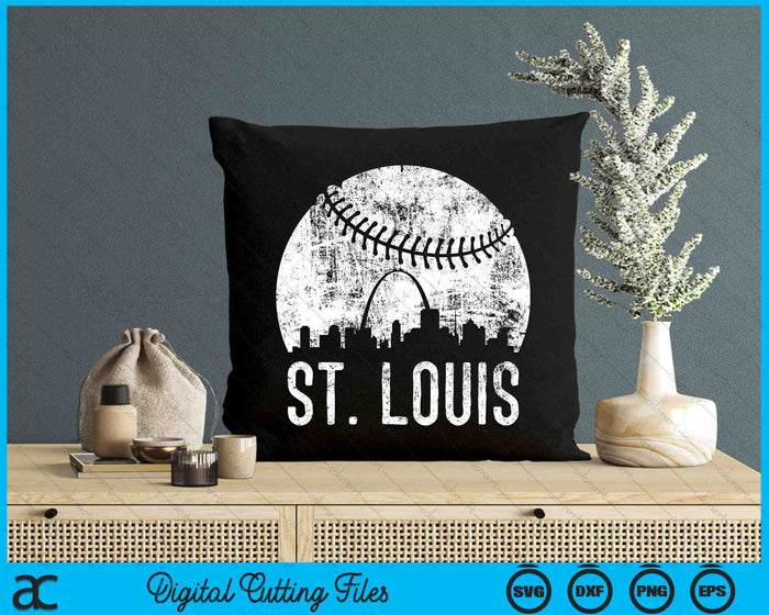 St. Louis Skyline Vintage St. Louis Baseball SVG PNG Digital Cutting Files