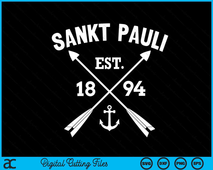 St.Pauli Retro Vintage Logo Hanzestad Keepsake SVG PNG digitale snijbestanden