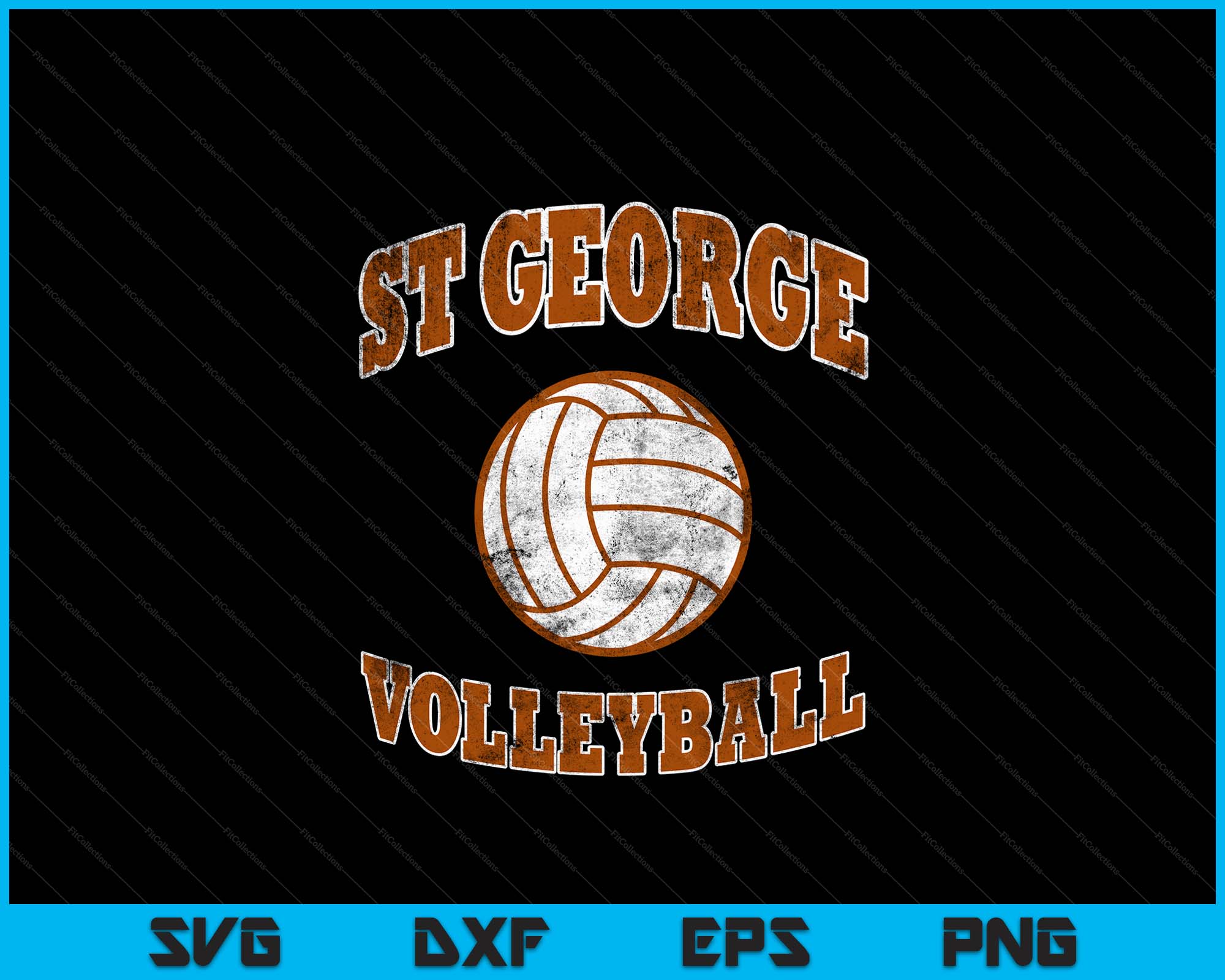 St George Volleyball Vintage Distressed SVG PNG Digital Cutting Files ...
