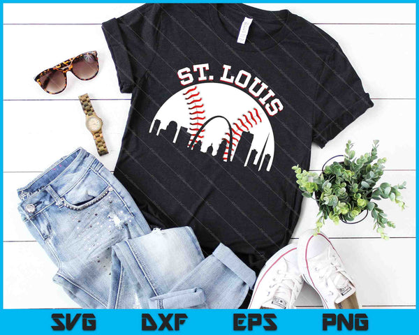 St Louis Skyline Cityscape Baseball Sports Fan SVG PNG Cutting Printable Files - on a t-shirt