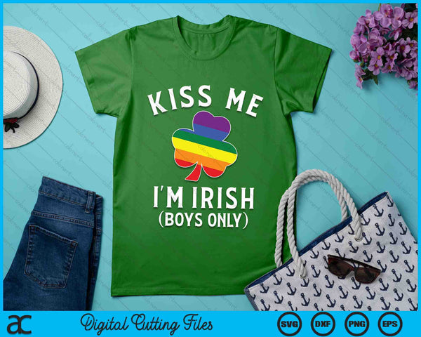 St Patrick's Day Gay Shamrock Kiss Me I'm Irish SVG PNG Digital Cutting Files