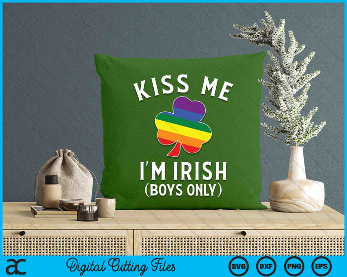 St Patrick's Day Gay Shamrock Kiss Me ik ben Ierse SVG PNG digitale snijbestanden