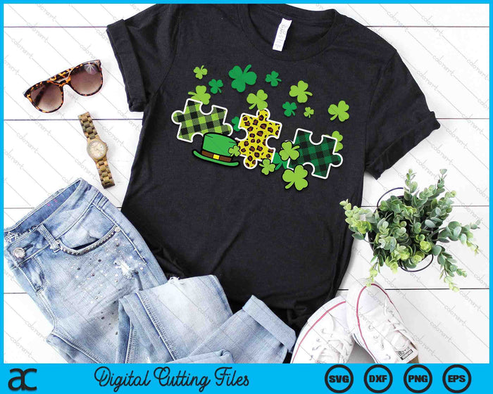 St Patricks Day Autism Puzzle Saint Pattys SVG PNG Digital Printable Files