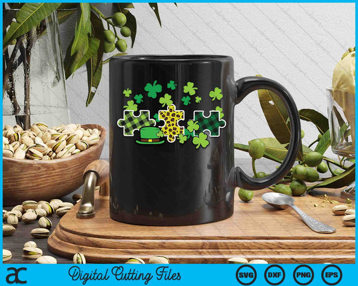 St Patricks Day Autism Puzzle Saint Pattys SVG PNG Digital Printable Files