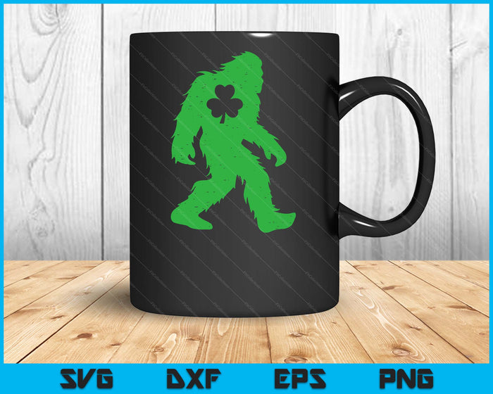 St Patricks Day Bigfoot Sasquatch Shamrock SVG PNG Digital Printable Files