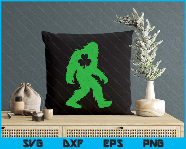 St Patricks Day Bigfoot Sasquatch Shamrock SVG PNG Digital Printable Files