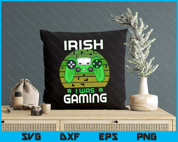 St Patricks Day Boys Kids Gamer Shamrock Irish I Was Gaming SVG PNG Digital Printable Files