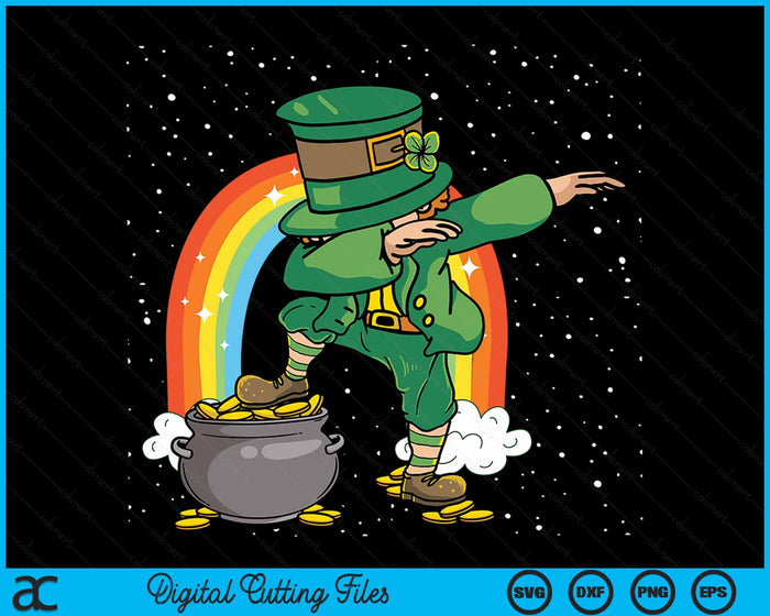 St Patricks Day Dabbing Leprechaun Dab Dance SVG PNG Digital Cutting Files