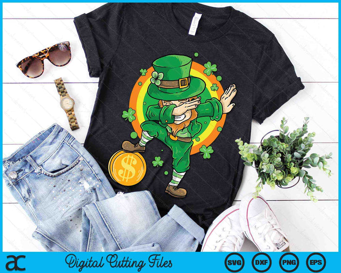 St Patricks Day Dabbing Leprechaun Funny Dab Dance SVG PNG Digital Printable Files