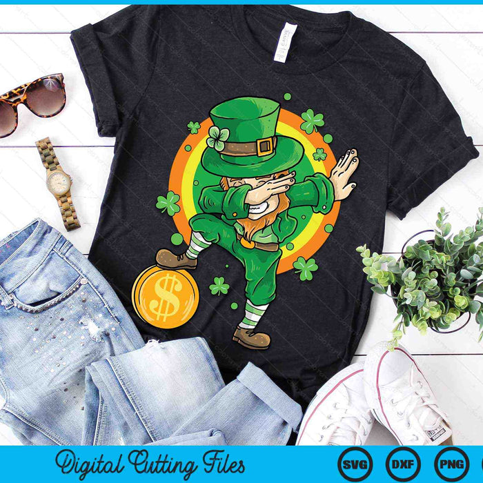 St Patricks Day Dabbing Leprechaun Funny Dab Dance SVG PNG Digital Printable Files