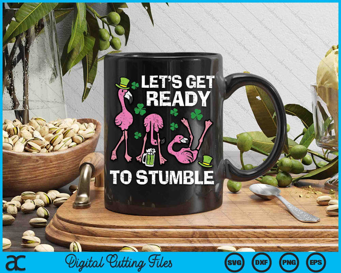 St Patricks Day Flamingo Ready To Stumble SVG PNG Digital Printable Files