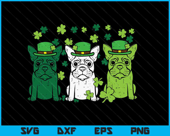 St Patricks Day French Bulldogs Dog Frenchie SVG PNG Digital Printable Files