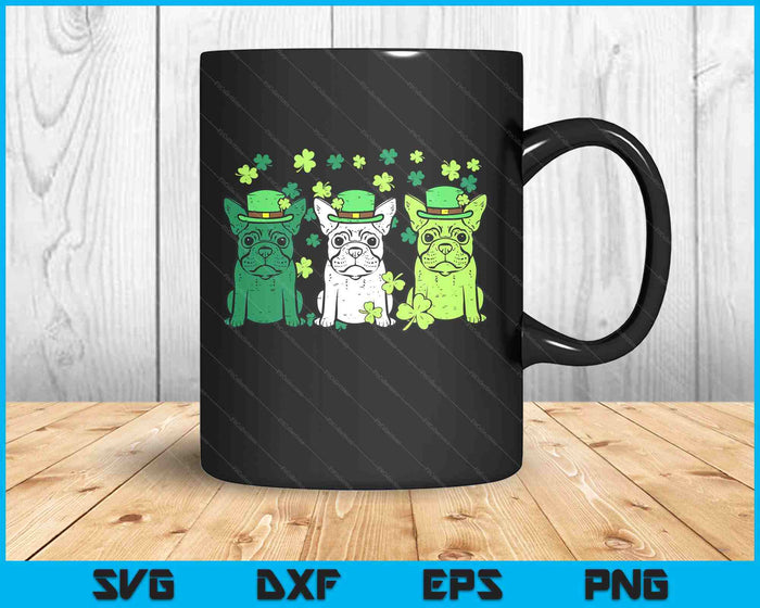 St Patricks Day French Bulldogs Dog Frenchie SVG PNG Digital Printable Files