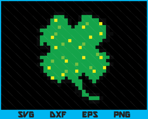 St Patricks Day Gamer Pixel Shamrock Funny Kids SVG PNG Digital Printable Files