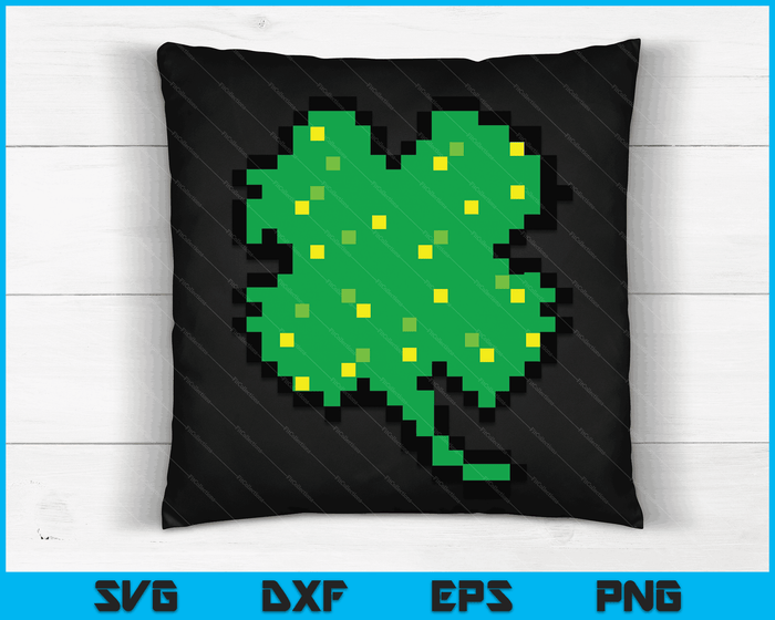 St Patricks Day Gamer Pixel Shamrock Funny Kids SVG PNG Digital Printable Files