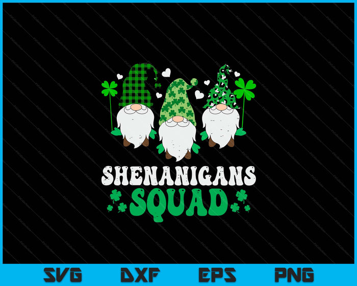 St Patricks Day kabouters Shenanigans Squad mannen vrouwen kinderen SVG PNG snijden afdrukbare bestanden