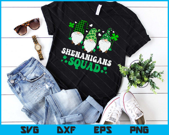 St Patricks Day kabouters Shenanigans Squad mannen vrouwen kinderen SVG PNG snijden afdrukbare bestanden