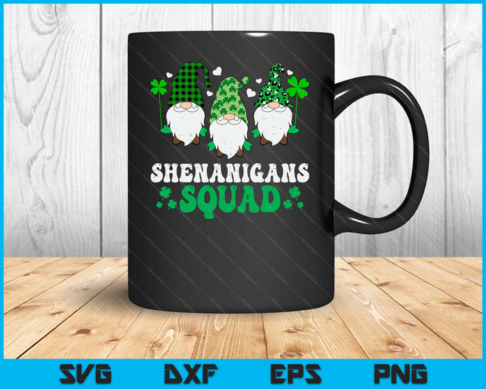 St Patricks Day kabouters Shenanigans Squad mannen vrouwen kinderen SVG PNG snijden afdrukbare bestanden