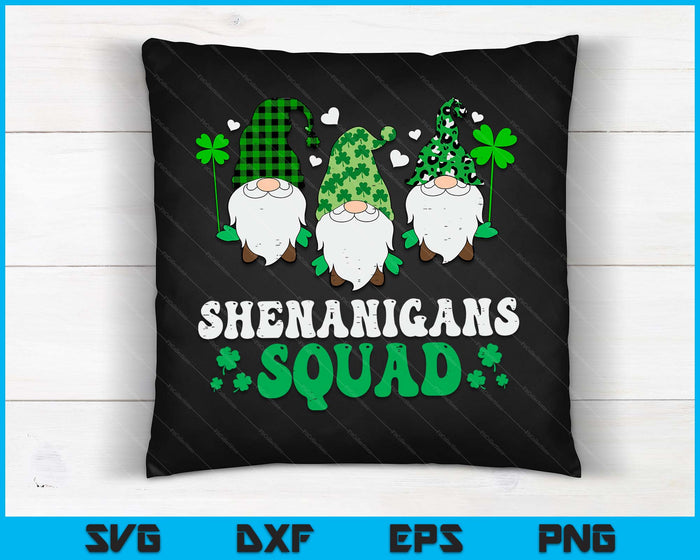 St Patricks Day kabouters Shenanigans Squad mannen vrouwen kinderen SVG PNG snijden afdrukbare bestanden