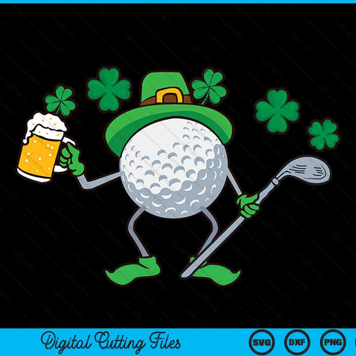 St Patricks Day golf golfing Irish golfer beer humor SVG cut file