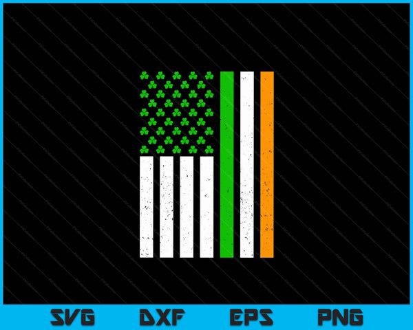 St Patricks Day Irish American Flag Shamrocks Men Women SVG PNG Digital Cutting Files