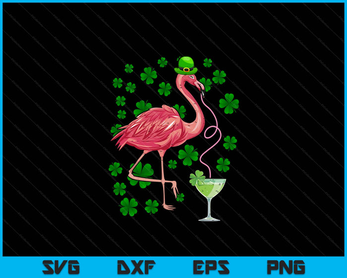 St Patricks Day Irish Flamingo Saint Pattys Paddys SVG PNG Digital Printable Files