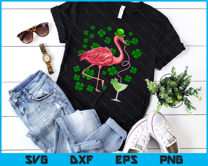 St Patricks Day Irish Flamingo Saint Pattys Paddys SVG PNG Digital Printable Files