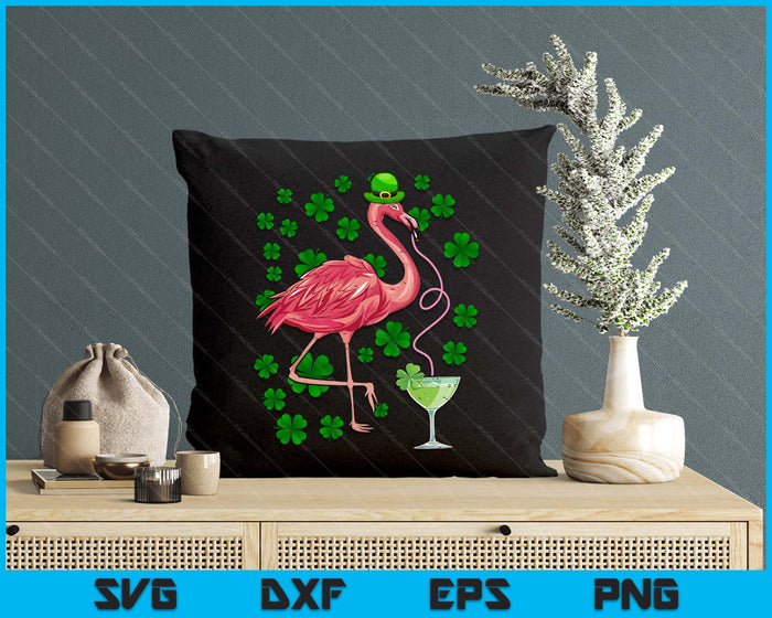 St Patricks Day Irish Flamingo Saint Pattys Paddys SVG PNG Digital Printable Files