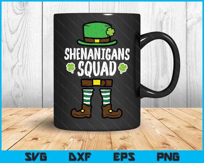 St Patricks Day Leprechaun Shenanigans Squad Men Women Kids SVG PNG Digital Printable Files