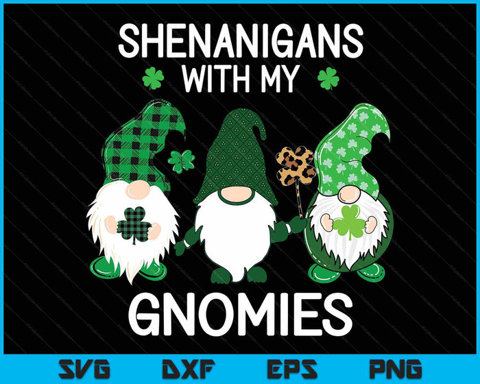 St Patricks Day Lucky Shamrock Leopard Gnomes Irish SVG PNG Digital Printable Files