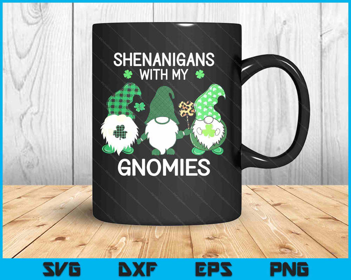 St Patricks Day Lucky Shamrock Leopard Gnomes Irish SVG PNG Digital Printable Files