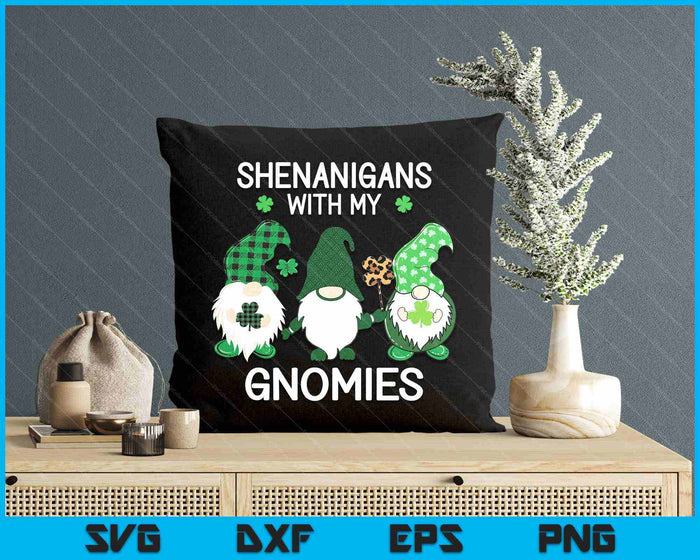 St Patricks Day Lucky Shamrock Leopard Gnomes Irish SVG PNG Digital Printable Files