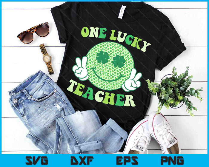 St Patricks Day Lucky Teacher Smile Peace Saint Paddys SVG PNG Digital Printable Files